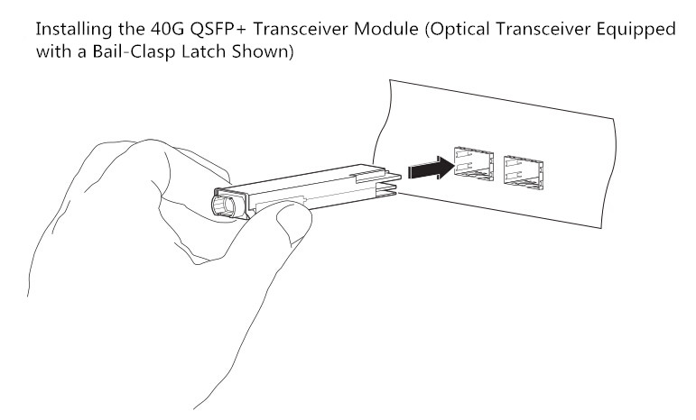 install qsfp transceiver with bail clasp latch