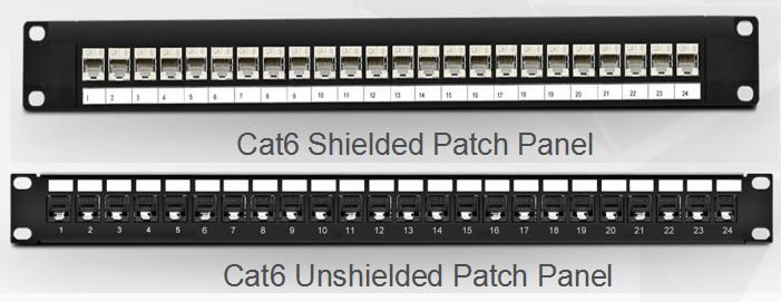 Cat6 shielded patch panel vs. the Cat6 unshielded patch panel